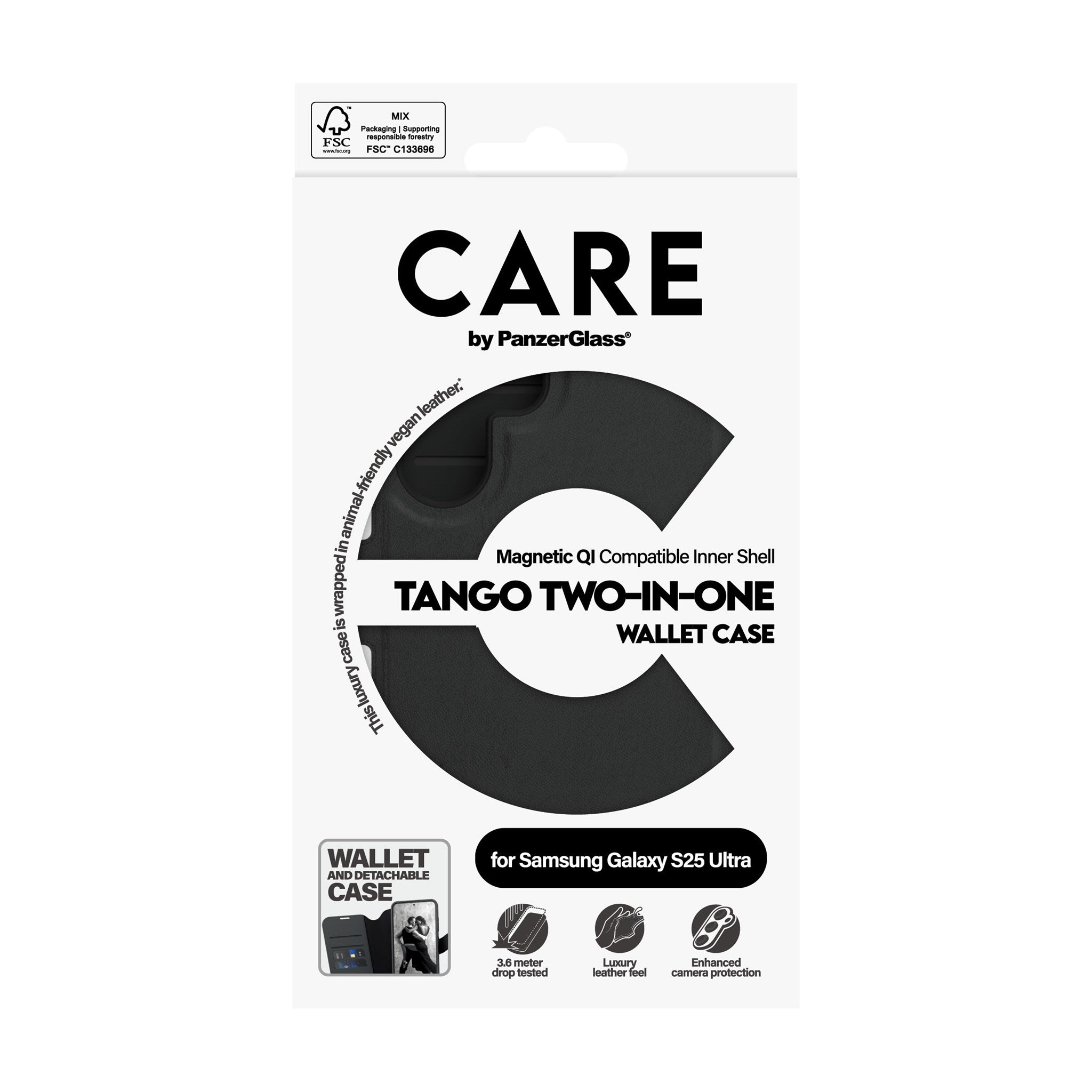 CARE by PanzerGlass® Feature Case Tango Two-in-One Wallet w. Qi Compatible Samsung Galaxy S25 Ultra